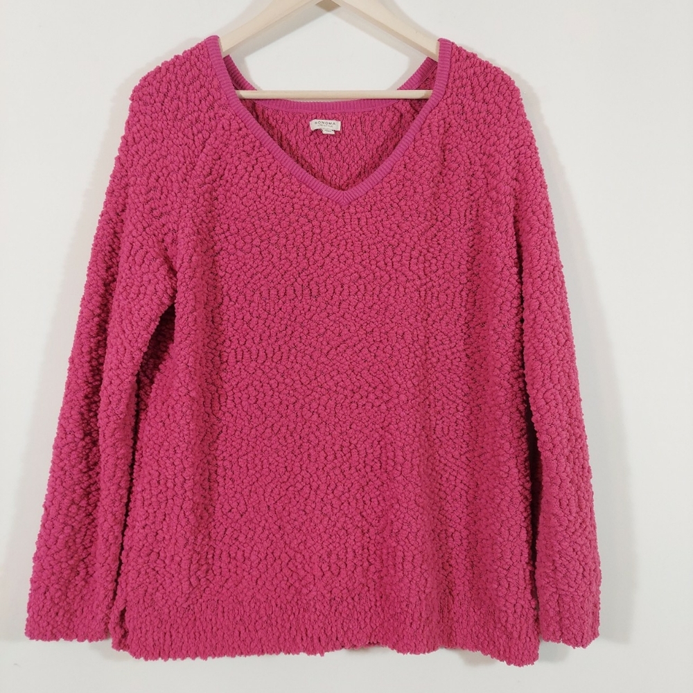 sonoma pink sweater sweatshirt pull over